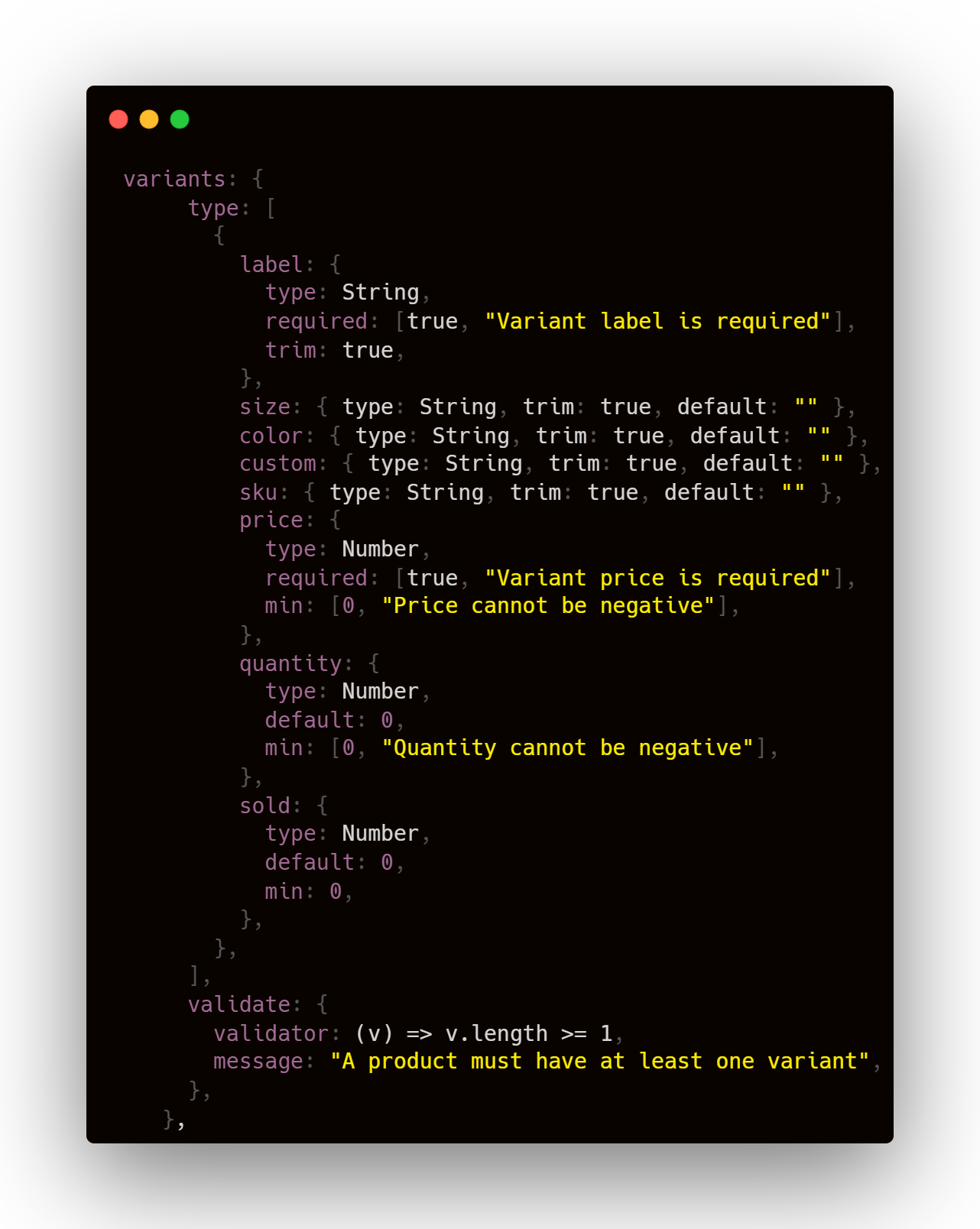Code snippet